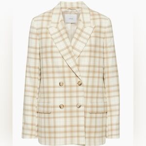 Wilfred Women's Plaid Blazer - Cream and Tan